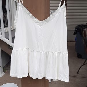 White baby doll and lace tank top